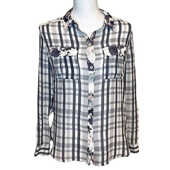 NWOT Paige 100% Silk Floral Blouse Size S - Picture 1 of 8